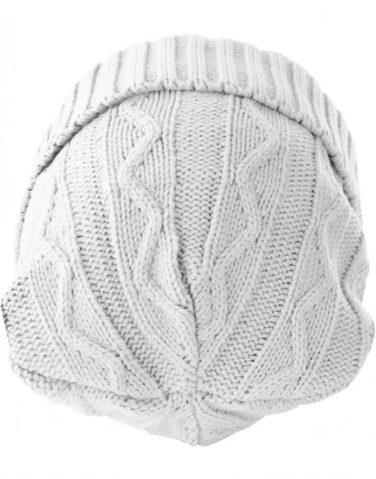 Бийни шапка в бял цвят MSTRDS Beanie Cable Flap, Шапки бийнита - Hoodstyle.bg