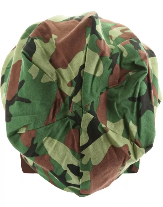 Бийни шапка с две лица в зелен камуфлаж MSTRDS Printed Jersey Beanie, Шапки бийнита - Hoodstyle.bg