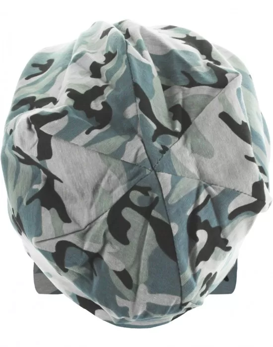 Бийни шапка с две лица в сив камуфлаж MSTRDS Printed Jersey Beanie, Шапки бийнита - Hoodstyle.bg