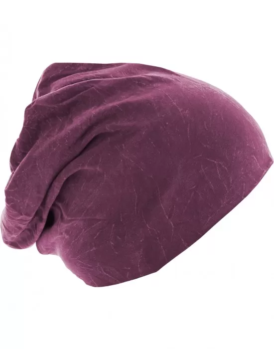 Бийни шапка в лилав цвят MSTRDS Stonewashed Jersey Beanie, Шапки бийнита - Hoodstyle.bg