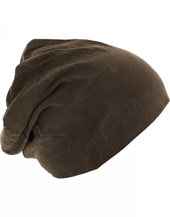 Бийни шапква в кафяв цвят MSTRDS Stonewashed Jersey Beanie, Шапки бийнита - Hoodstyle.bg