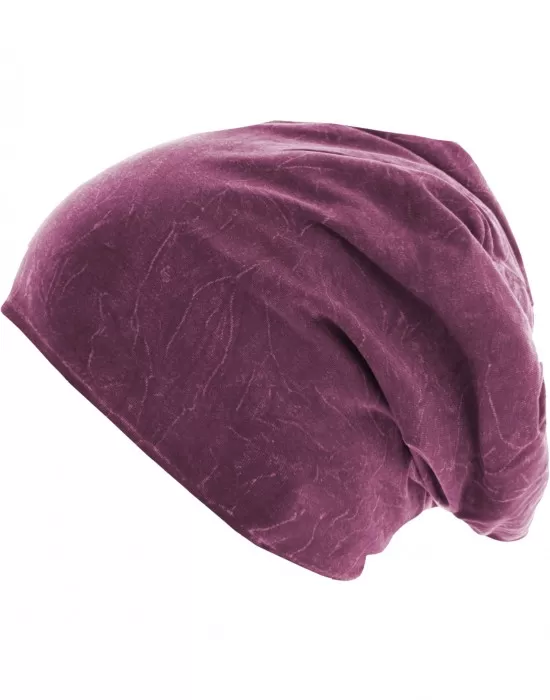 Бийни шапка в лилав цвят MSTRDS Stonewashed Jersey Beanie, Шапки бийнита - Hoodstyle.bg