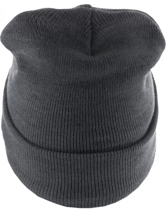 Бийни шапка в тъмносив цвят MSTRDS Beanie Basic Flap Long Version h.grey, Шапки бийнита - Hoodstyle.bg