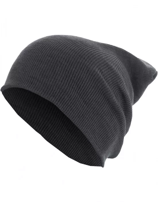 Бийни шапка в тъмносив цвят MSTRDS Beanie Basic Flap Long Version h.grey, Шапки бийнита - Hoodstyle.bg