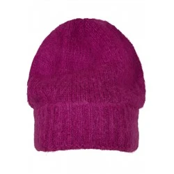 Шапка бийни в тъмно розов цвят Acrylic Angora Beanie 