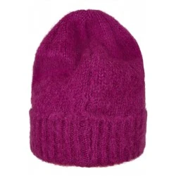 Шапка бийни в тъмно розов цвят Acrylic Angora Beanie 