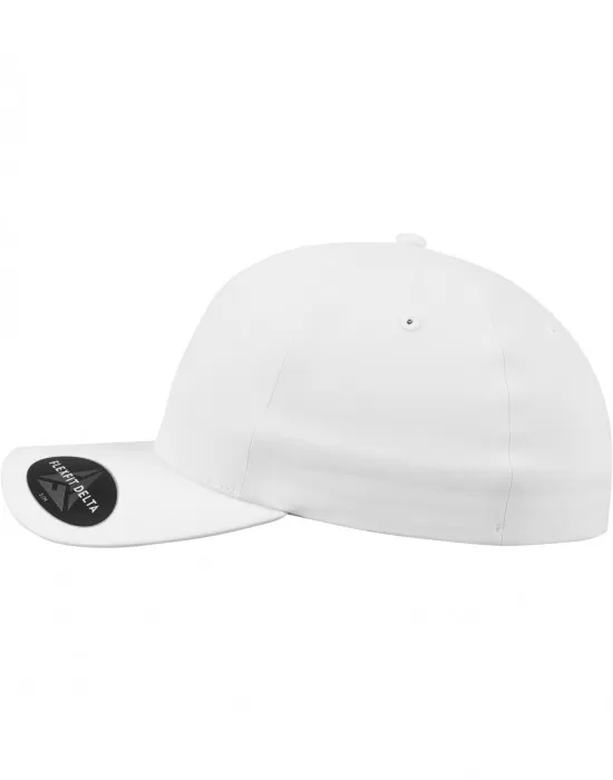 Шапка с козирка в бяло Flexfit Delta, Шапки с козирка - Hoodstyle.bg