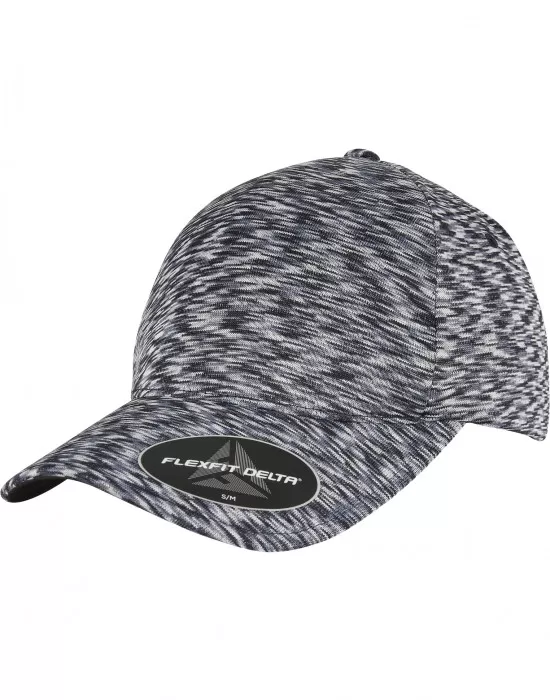 Шапка с козирка в тъмносин меланж FLEXFIT DELTA UNIPANEL CAP melange navy, Шапки с козирка - Hoodstyle.bg