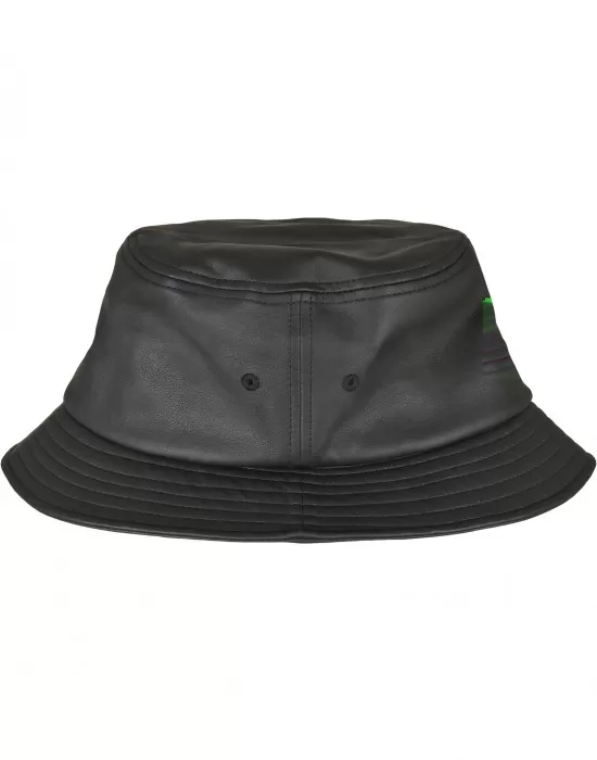 Шапка идиотка имитираща кожа в черен цвят Imitation Leather Bucket Hat, Идиотки - Hoodstyle.bg