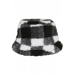 Зимна шапка идиотка в бяло и черно Sherpa Check Bucket Hat 