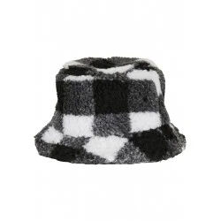 Зимна шапка идиотка в бяло и черно Sherpa Check Bucket Hat 