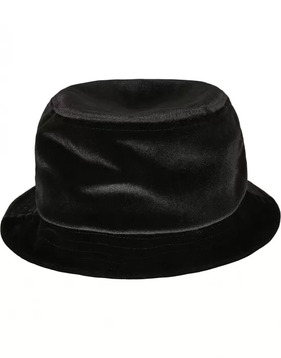 Кадифена шапка идиотка в черен цвят Velvet Bucket Hat, Идиотки - Hoodstyle.bg
