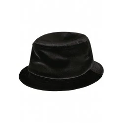 Кадифена шапка идиотка в черен цвят Velvet Bucket Hat 