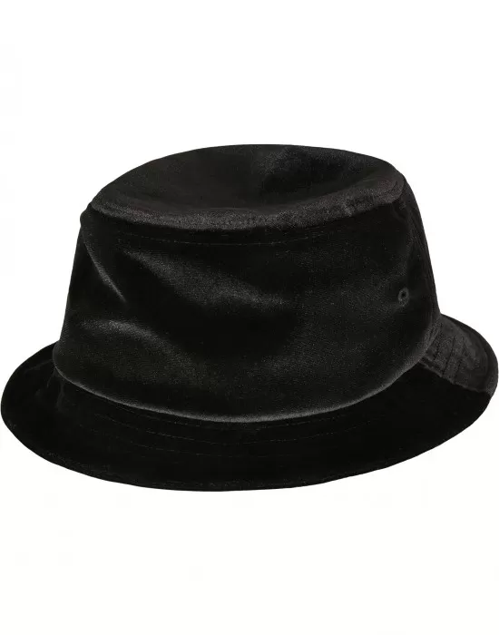 Кадифена шапка идиотка в черен цвят Velvet Bucket Hat, Идиотки - Hoodstyle.bg