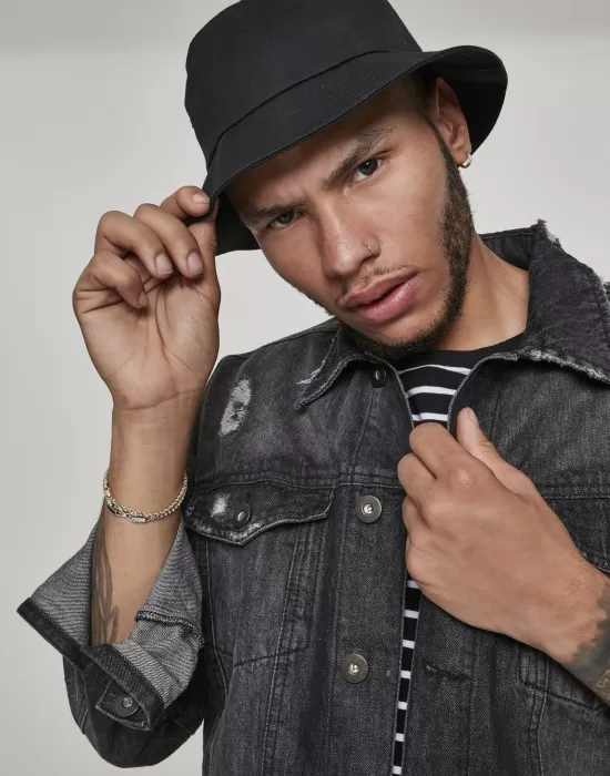 Шапка идиотка в черно Flexfit Cotton Twill Bucket Hat, Идиотки - Hoodstyle.bg