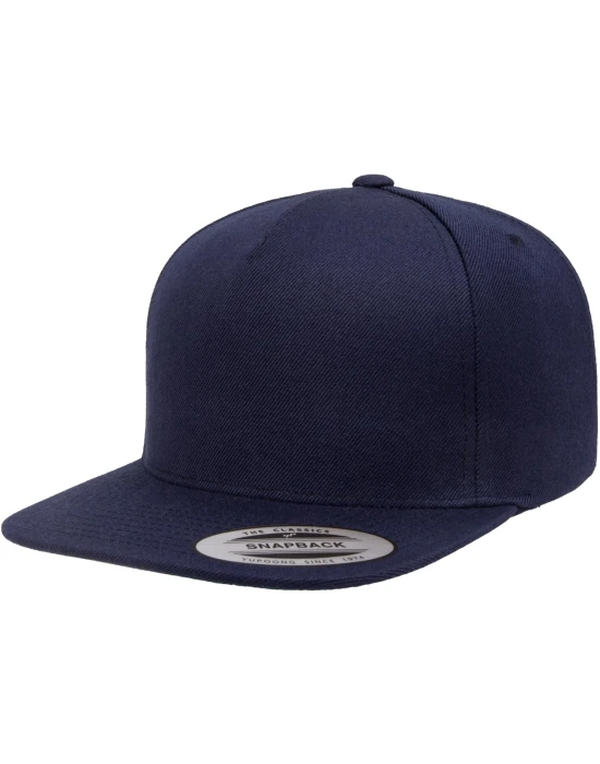 Premium 5-Panel Snapback Cap navy one size