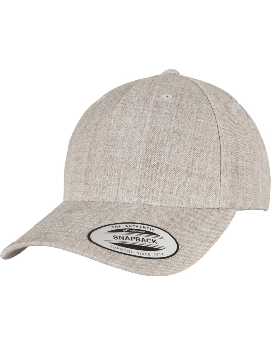 YP CLASSICS 5-PANEL PREMIUM CURVED VISOR SNAPBACK CAP heather grey one size