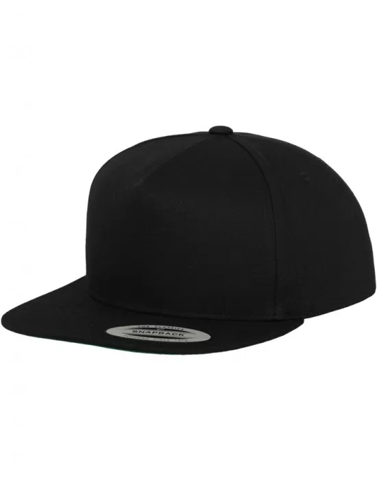 Шапка с козирка в черно Classic 5 Panel Snapback, Шапки с козирка - Hoodstyle.bg