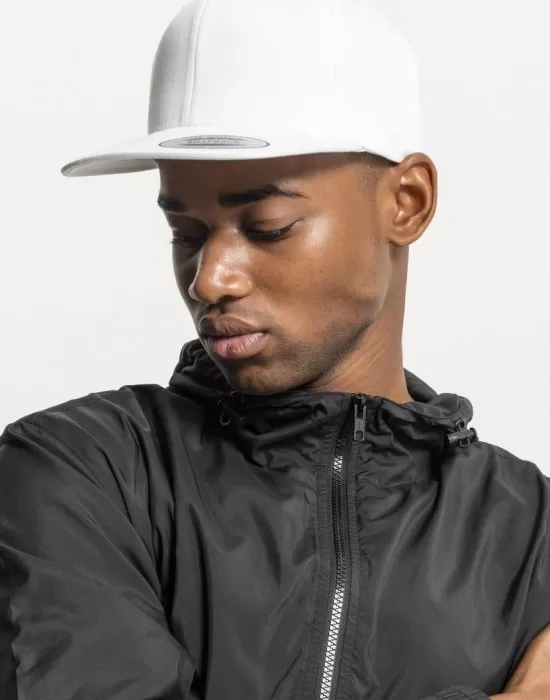 Шапка с козирка в бяло Organic Cotton Snapback, Шапки с козирка - Hoodstyle.bg