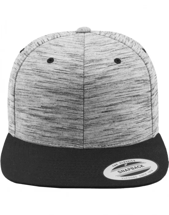Шапка с козирка в сиво Stripes Melange Crown Snapback, Шапки с козирка - Hoodstyle.bg