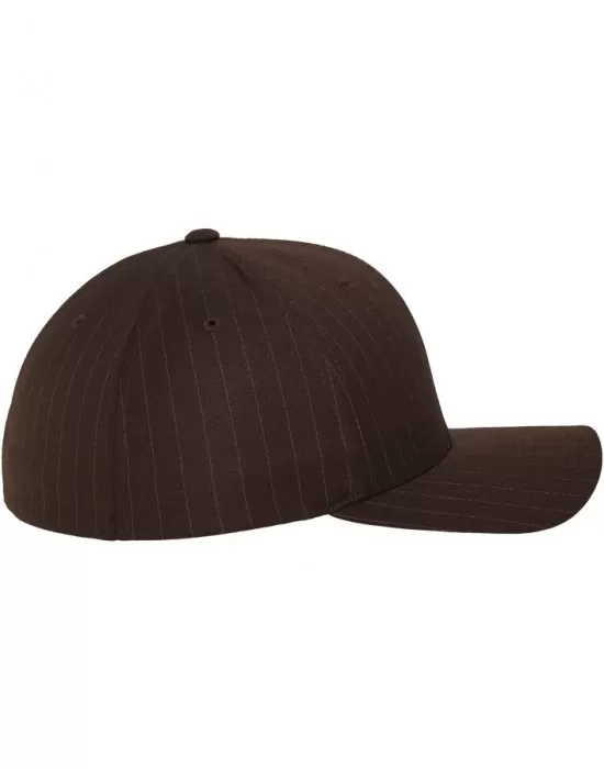Шапка с козирка в кафяво Flexfit Pinstripe, Шапки с козирка - Hoodstyle.bg