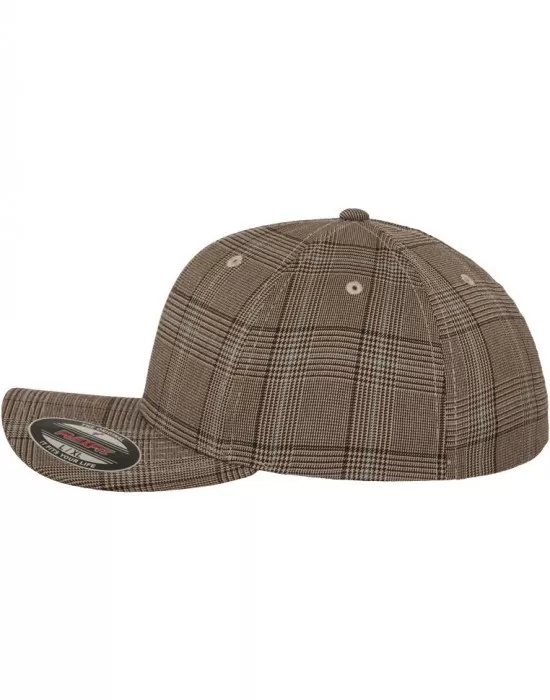 Шапка с козирка в цвят каки Flexfit Glen Check, Шапки с козирка - Hoodstyle.bg