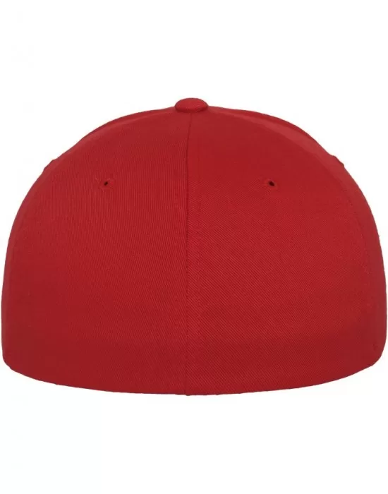Шапка с козирка в червено Flexfit Wooly Combed, Шапки с козирка - Hoodstyle.bg