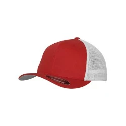Шапка с козирка в червено и бяло Flexfit Mesh Trucker