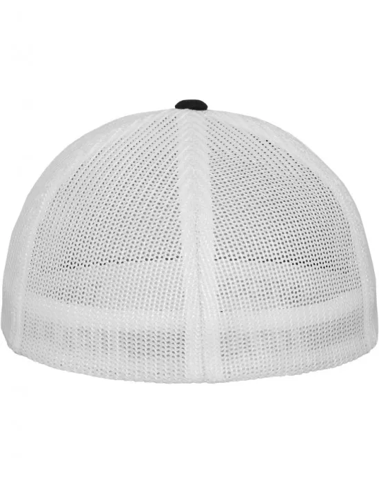 Шапка с козирка в черно и бяло Flexfit Mesh Trucker, Шапки с козирка - Hoodstyle.bg
