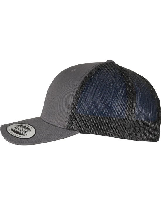 YP CLASSICS RECYCLED RETRO TRUCKER CAP 2-TONE charcoal/black one size