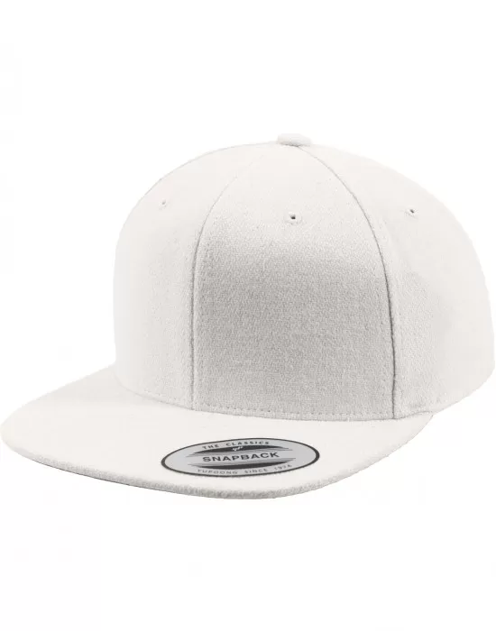 Шапка с козирка в бяло Melton Wool Snapback, Шапки с козирка - Hoodstyle.bg