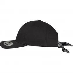 Шапка с козирка в черно Curved Bandana Tie Snapback 