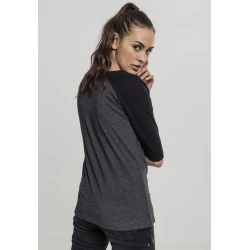 Дамска блуза Urban Classics charcoal/black с 3/4 ръкави