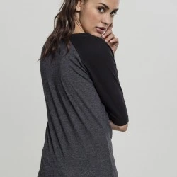 Дамска блуза Urban Classics charcoal/black с 3/4 ръкави