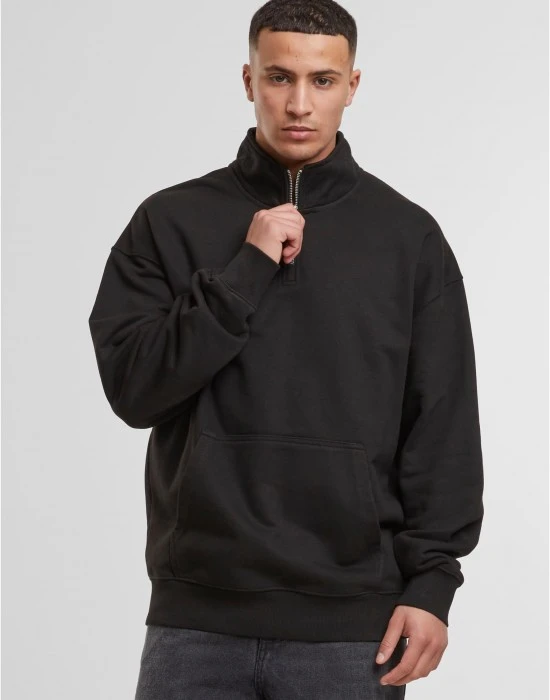 Мъжка Блуза с Цип DEF Zipper Crewneck jet black washed XL