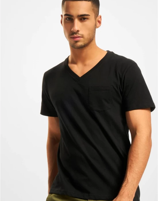 Мъжка тениска DEF V-Neck в черно, Тениски - Hoodstyle.bg