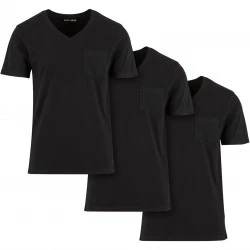 Тениска DEF V-Neck 3-Pack T-Shirt black XXL