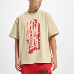 Мъжка тениска в бежов цвят DEF UBxDEF Oversize