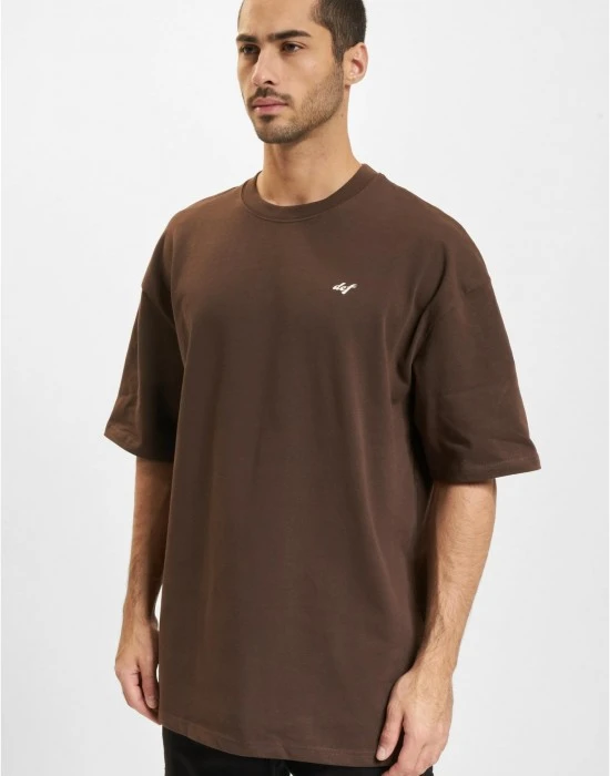 Тениска DEF MIXED T-Shirt choclate brown XXL