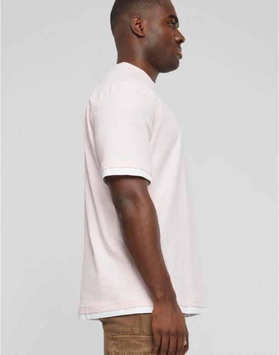 Тениска DEF Visible Layer T-Shirt pink/white XL
