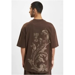 Тениска DEF Flourish T-Shirt chocolate brown washed XXL