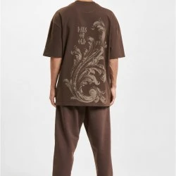 Тениска DEF Flourish T-Shirt chocolate brown washed XXL