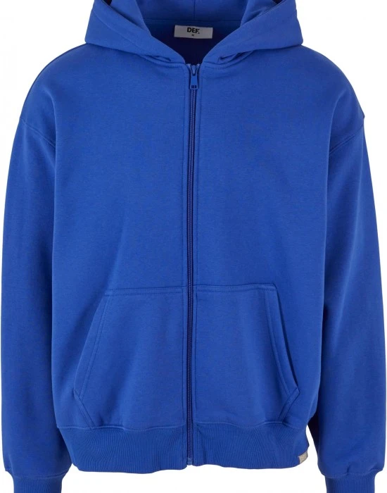 Мъжки суичър с качулка в син цвят DEF Zip Hoodie, Суичъри - Hoodstyle.bg
