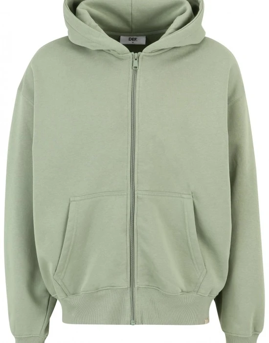 Мъжки суичър с качулка в зелен цвят DEF Zip Hoodie, Суичъри - Hoodstyle.bg