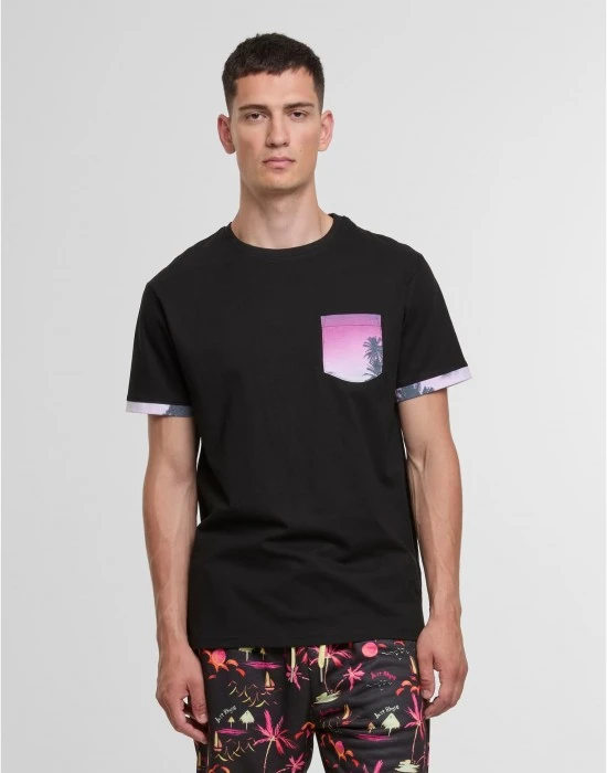Тениска Just Rhyse Granada T-Shirt black/purple XXL