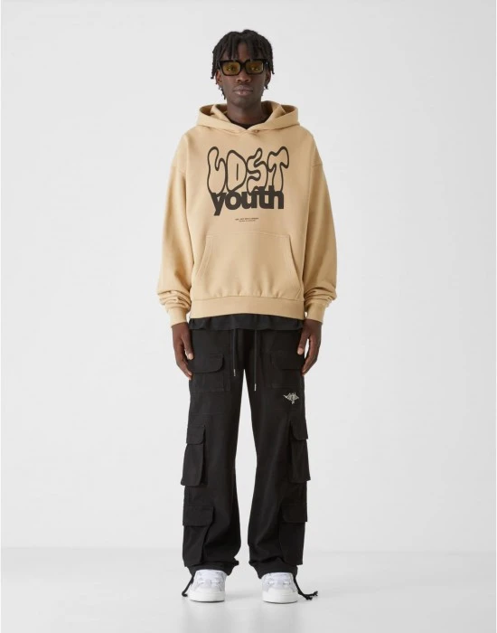 Суичър LY HOODY - Graffiti Cloud unionbeige XXL