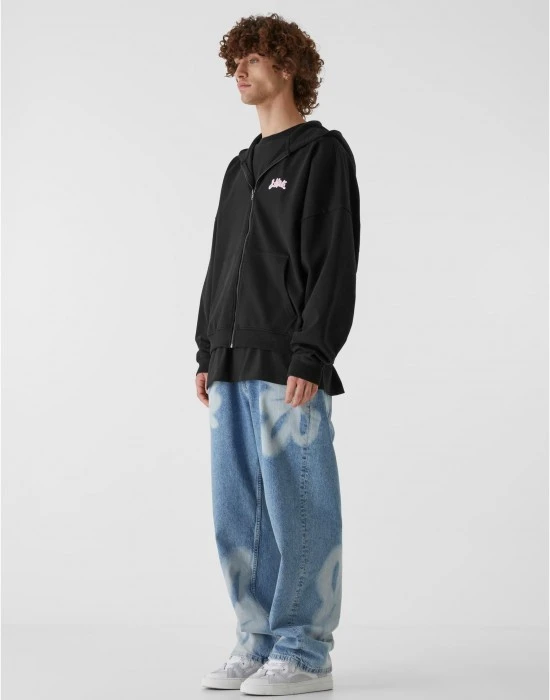 Суичър Lost Youth Zip Hoody - Flower Waves black XXL