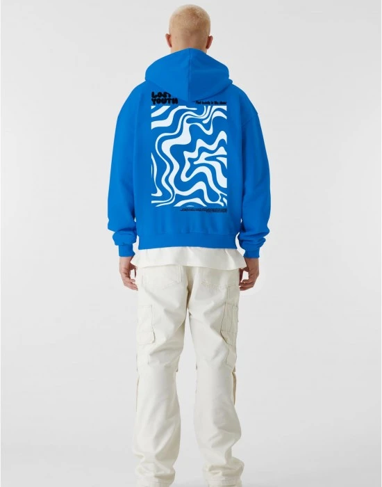 Суичър LY HOODY - BEAUTIFUL CHAOS BLACK/BEIGE cobalt blue XXL