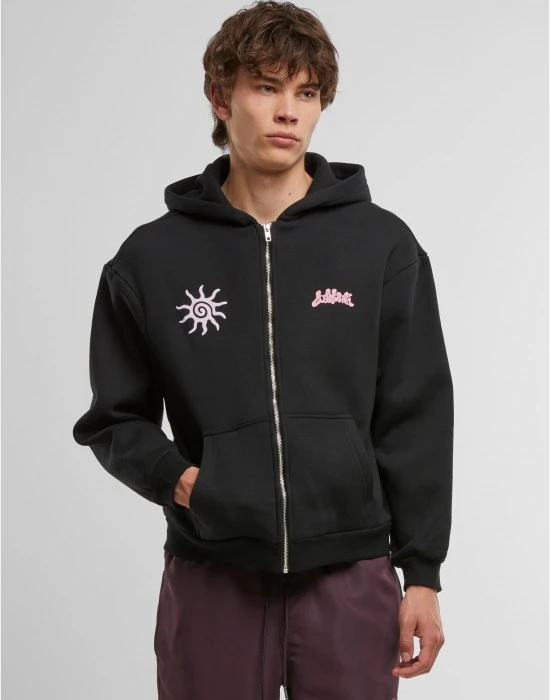 Суичър Lost Youth Oversized Zip Hoodie - With Love black XXL