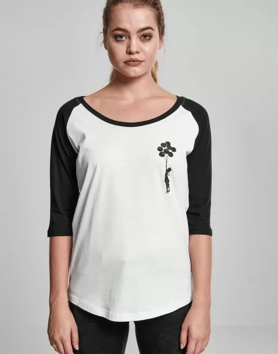 Дамска блуза Merchcode Balloons wht/blk, Блузи - Hoodstyle.bg